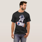 T-shirt Astronaute De La Cueur Spatiale Avec Rocket (Devant entier)