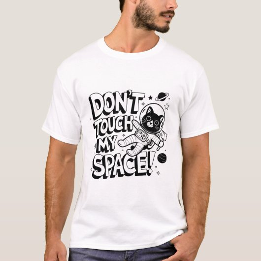 T-shirt astronaute de l'espace de chat (Devant)