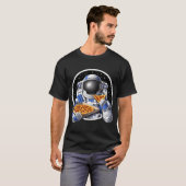 T-shirt Astronaute de l'espace mangeant une pizza (Devant entier)