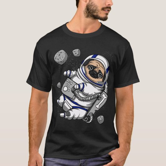 T-shirt Astronaute de l'espace Pug (Devant)