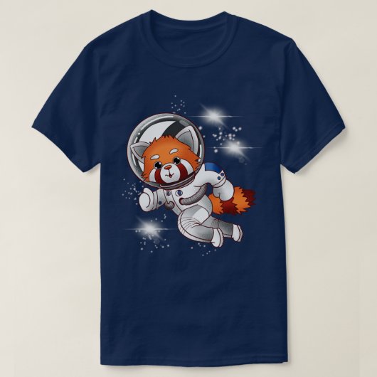 T-shirt Astronaute de l'espace Red Panda (Design devant)
