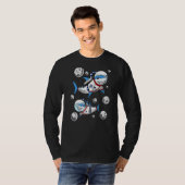 T-shirt Astronaute de l'espace requin Science-fiction cosm (Devant entier)