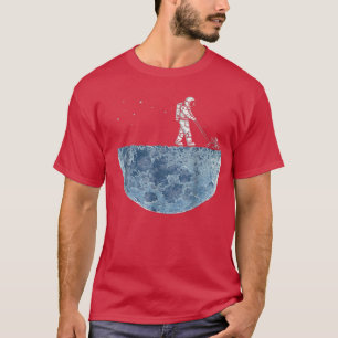 T-shirt Astronaute de l'étoile de la lune fauchée fauchant