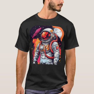 T-shirt Astronaute De L'Odyssée Cosmique Dans L'Étendue De