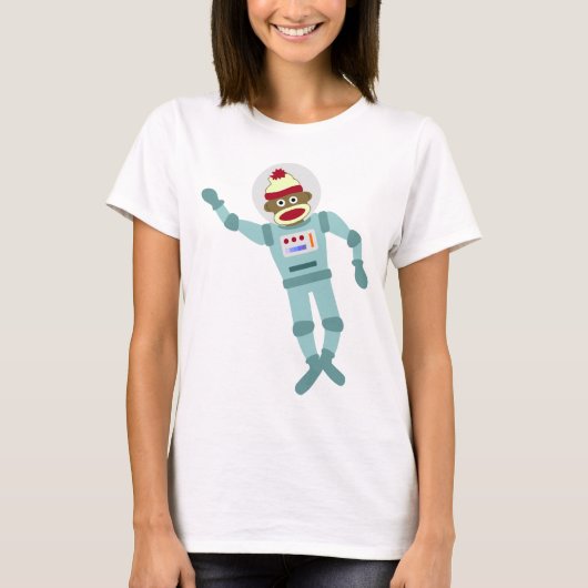 T-shirt Astronaute de singe de chaussette (Devant)