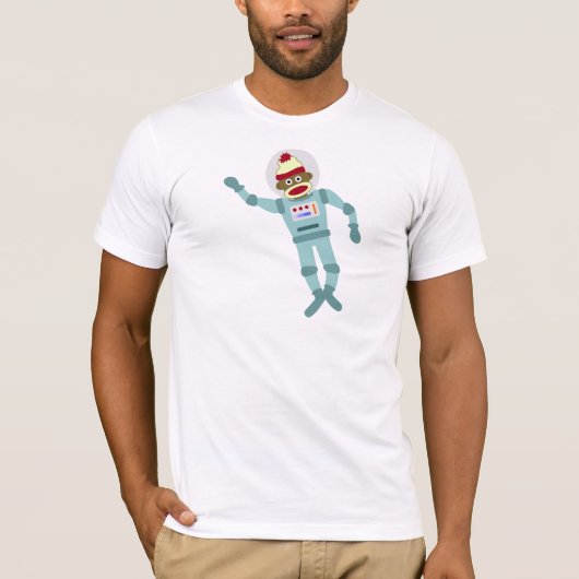 T-shirt Astronaute de singe de chaussette (Devant)