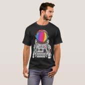 T-shirt Astronaute de squelette coloré (Devant entier)