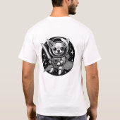 T-shirt Astronaute du Chihuahua avec un phare arc-en-ciel (Dos)