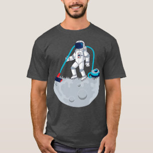 T-shirt Astronaute du nettoyeur à vide de la lune de scien