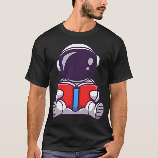 T-shirt Astronaute en lecture (Devant)