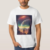 T-shirt Astronaute Espace Voyage Lune Terre (Devant)