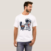 T-shirt Astronaute faisant griller (Devant entier)