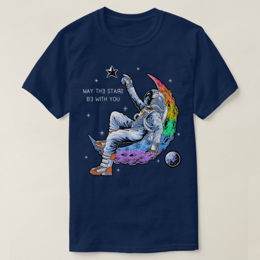 T-shirt Astronaute Fierté Espace Homme Sur La Lune LGBT+ (Design devant)