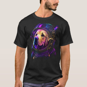 T-shirt Astronaute Golden Retriever dans l'exploration cos