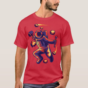 T-shirt Astronaute Mécanicien Cosmonautes Planètes de lune