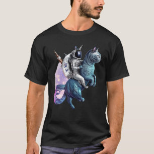 T-shirt Astronaute montant un chat licorne dans l'espace