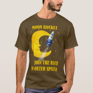 T-shirt Astronaute Moon Rocket Vintag