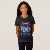 T-Shirt Astronaute néon Graphisme Exploration spatiale cos (Devant entier)