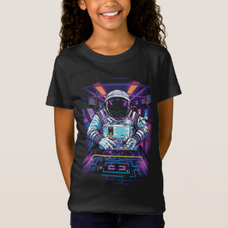 T-Shirt Astronaute néon Graphisme Exploration spatiale cos