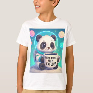 T-shirt Astronaute Panda de l'Espace au Café Pastel
