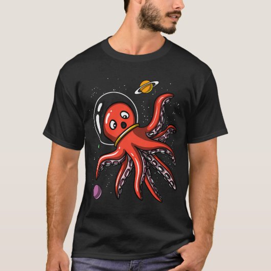 T-shirt Astronaute Pieuvre Spatiale (Devant)