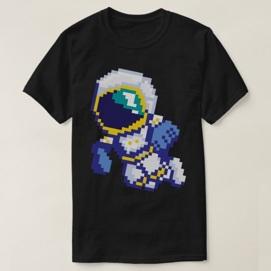 T-shirt Astronaute Pixel 8 Bits Galaxie Spatiale Science R (Design devant)