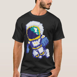 T-shirt Astronaute Pixel 8 Bits Galaxie Spatiale Science R