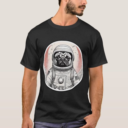 T-shirt Astronaute Pug (Devant)