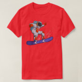 T-shirt Astronaute Snowboard Dans L'Espace (Design devant)