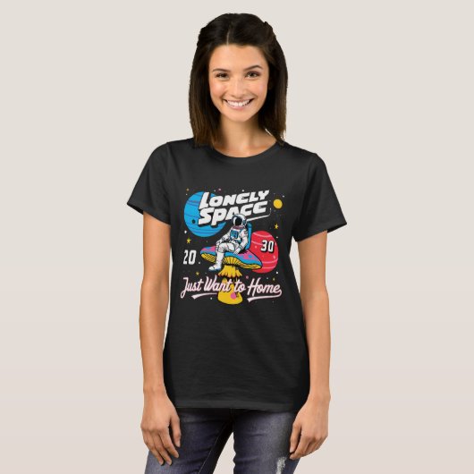 T-shirt astronaute spatial solitaire (Devant entier)
