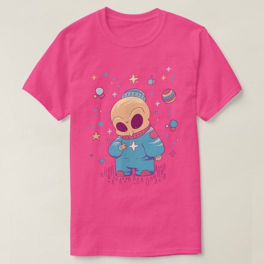 T-shirt Astronaute spatiale cosmique Squelette Créature Dé (Design devant)