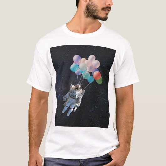 T-shirt Astronaute Stars & Space Colorful Balloons (Devant)