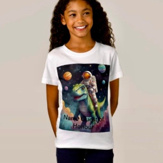 T-Shirt Astronaute sur Dino dans l'espace