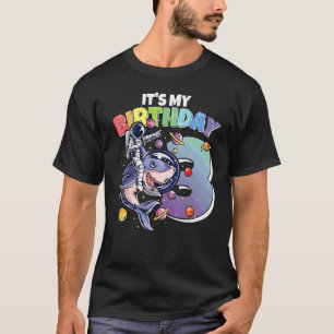 T-shirt Astronaute sur requin 3e anniversaire garçon fille