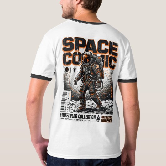 T-Shirt Astronaute Vector Art de Style Industriel (Dos)