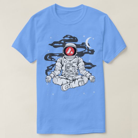 T-shirt Astronaute Yoga Avalanche AVAX Coin To The Moon Cr (Design devant)