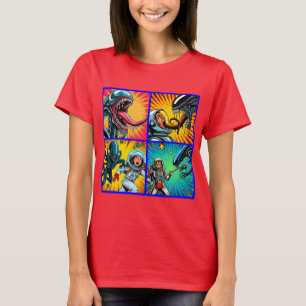 T-shirt Astronautes contre Pop Art Alien