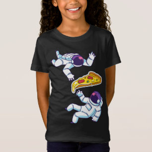 T-Shirt Astronautes Spatiaux Avec Pizza Drôle Cadeau