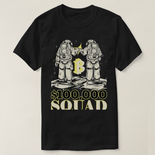 T-shirt Astronauts Crypto Devise Trader 100000 Bitcoin m (Design devant)