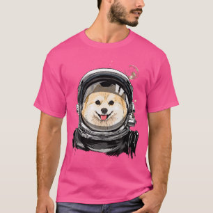 T-shirt Astrono d'exploration spatiale de Chien de Poméran