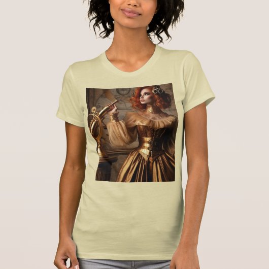 T-shirt Astronome en or victorien Steampunk (Devant)