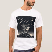 T-shirt Astronome Monochrome Tarsier - Ciel de nuit Ai-Art (Devant)