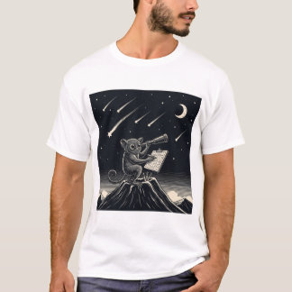 T-shirt Astronome Monochrome Tarsier - Ciel de nuit Ai-Art