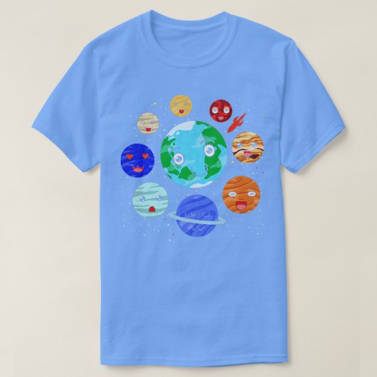 T-shirt Astronomie du système solaire Science spatiale Pla (Design devant)
