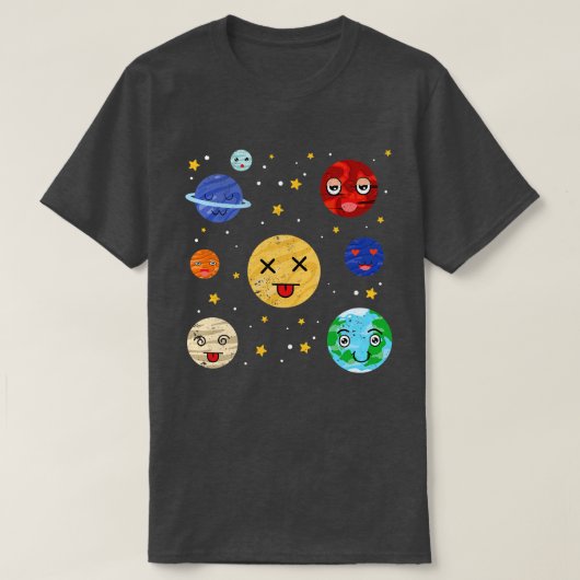 T-shirt Astronomie du système solaire spatial Lover Planèt (Design devant)