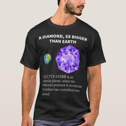 T-shirt Astronomie Galaxie Science Faits Planète Diamant E (Devant)
