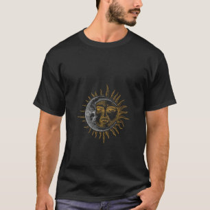 T-shirt Astronomie pour femmes vintage Étoiles Soleil Lune