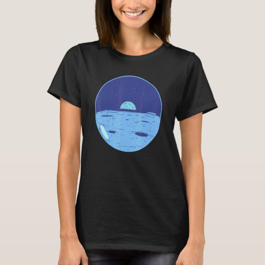 T-shirt Astronomie Science Art Espace Sci Fi Lune Paysage (Devant)