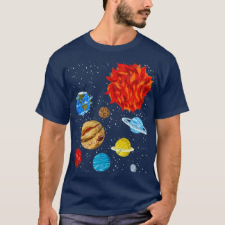 T-shirt Astronomie Universelle Planètes Spatiale Systèmes