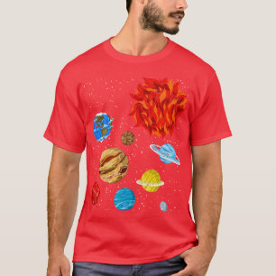 T-shirt Astronomie Universelle Planètes Spatiale Systèmes